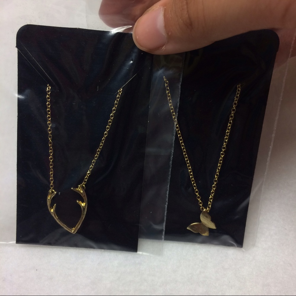 14k gold antler or 14k gold butterfly necklace - Picture 2 of 3